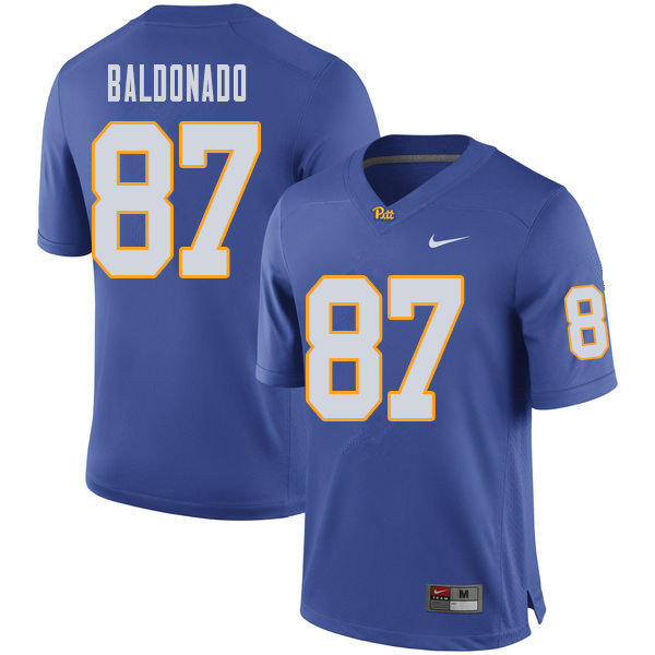 Men #87 Habakkuk Baldonado Pittsburgh Panthers College Football Jerseys Sale-Royal